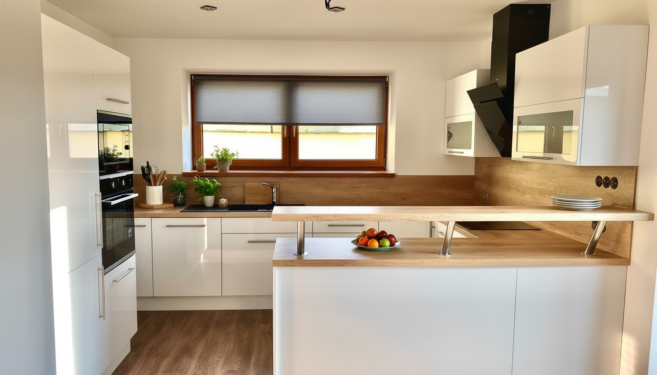 kuchyně Tafla A bílý lesk lak